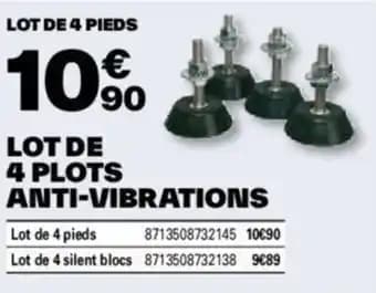 LOT DE 4 PLOTS ANTI-VIBRATIONS