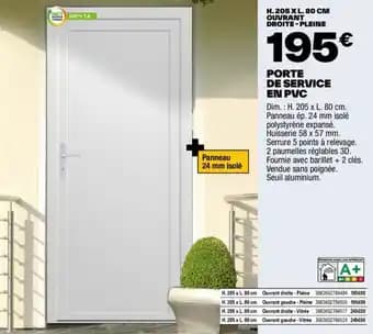 PORTE DE SERVICE EN PVC