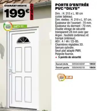 PORTE D'ENTRÉE PVC "DILYS"