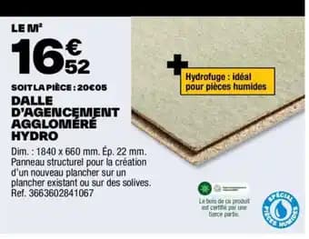 DALLE D'AGENCEMENT AGGLOMÉRÉ HYDRO