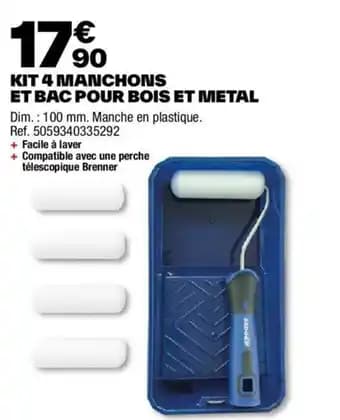 KIT 4 MANCHONS ET BAC POUR BOIS ET METAL