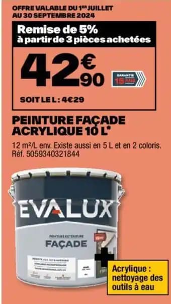 PEINTURE FAÇADE ACRYLIQUE 10 L*