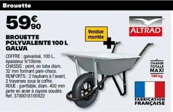 BROUETTE POLYVALENTE 100 L GALVA