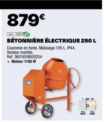 BÉTONNIÈRE ÉLECTRIQUE 250 L
