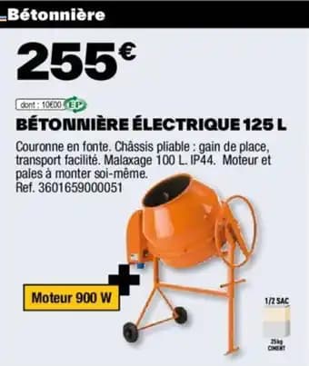 BÉTONNIÈRE ÉLECTRIQUE 125 L