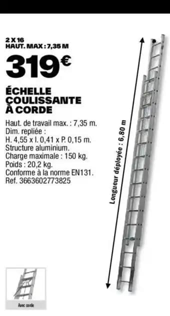 ÉCHELLE COULISSANTE À CORDE