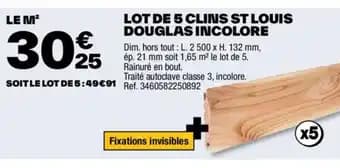 LOT DE 5 CLINS ST LOUIS DOUGLAS INCOLORE