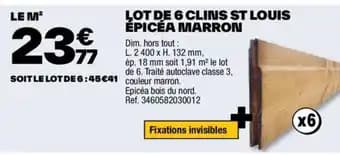 LOT DE 6 CLINS ST LOUIS ÉPICÉA MARRON