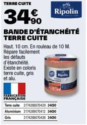 BANDE D'ÉTANCHÉITÉ TERRE CUITE