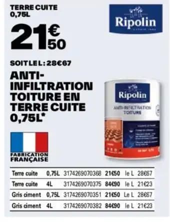 ANTI- INFILTRATION TOITURE EN TERRE CUITE 0,75L