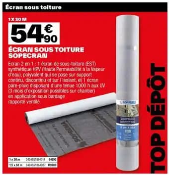 ÉCRAN SOUS TOITURE SOPECRAN