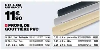 PROFIL DE GOUTTIÈRE PVC