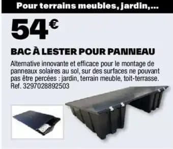 BAC À LESTER POUR PANNEAU