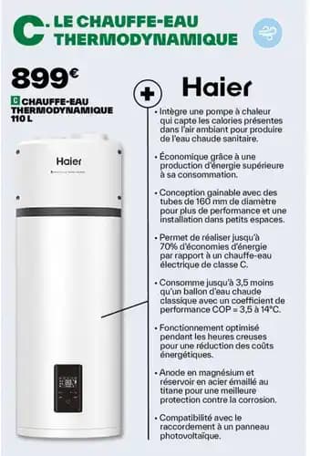 CHAUFFE-EAU THERMODYNAMIQUE 110L