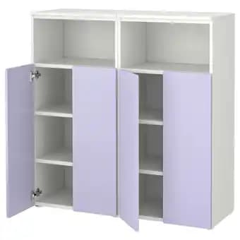 SmÅstad / platsa Combinaison de rangement, blanc/mauve 6 tablettes, 120x42x123 cm