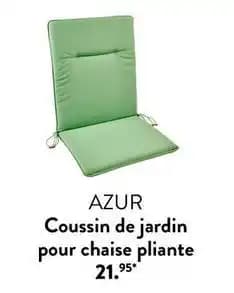 Azur coussin de jardin pour chaise pliante