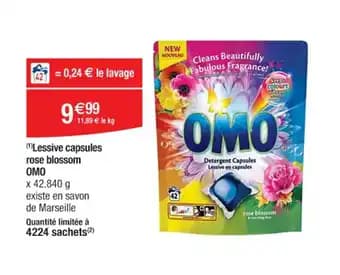 Lessive capsules rose blossom OMO