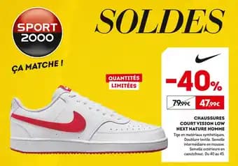 Nike CHAUSSURES COURT VISION LOW NEXT NATURE HOMME