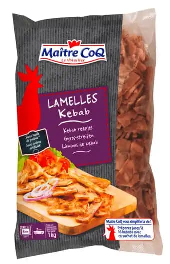 MAÎTRE COQ Lamelles Kebab cuites surgelées