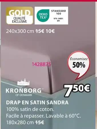 KRONBORG DRAP EN SATIN SANDRA