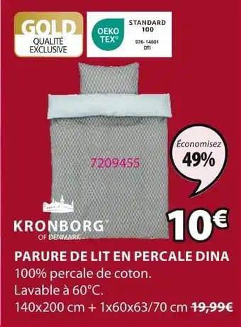 KRONBORG PARURE DE LIT EN PERCALE DINA