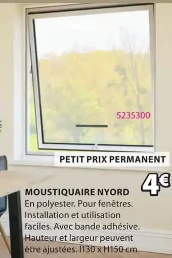 MOUSTIQUAIRE NYORD rgeur peuvent être ajustées. 1130 x H150 cm