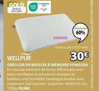 OREILLER EN MOUSSE À MÉMOIRE VONGSEN