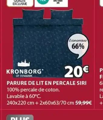 PARURE DE LIT EN PERCALE SIRI