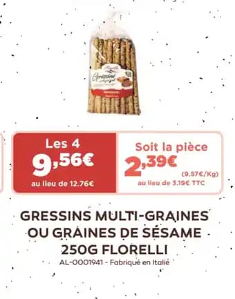GRESSINS MULTI-GRAINES OU GRAINES DE SÉSAME