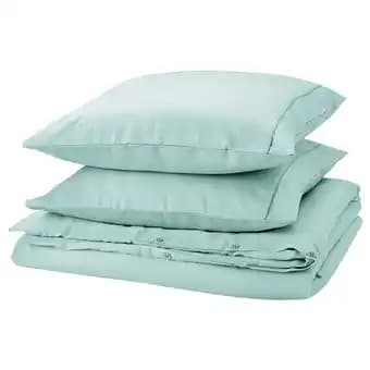 Guckusko Housse de couette et 2 taies, turquoise clair, 240x220/65x65 cm