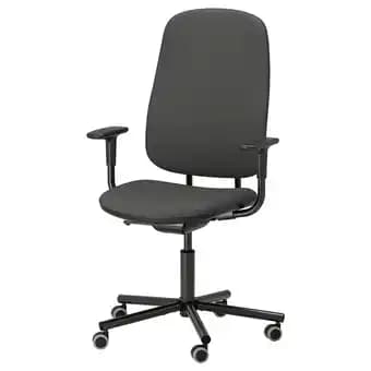 SmÖrkull Chaise de bureau av accoudoirs, Gräsnäs gris foncé