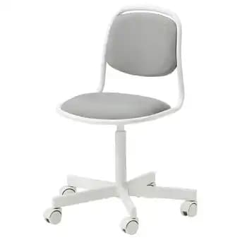 ÖrfjÄll Chaise de bureau enfant, blanc/vissle gris clair