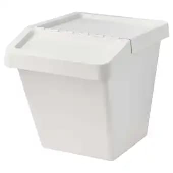 Sortera Conteneur déchets avec couvercle, blanc, 60 l