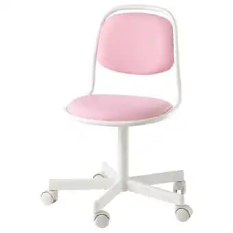 ÖrfjÄll Chaise de bureau enfant, blanc/vissle rose