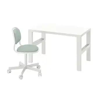 PÅhl/ÖrfjÄll Bureau et chaise, blanc/vert clair