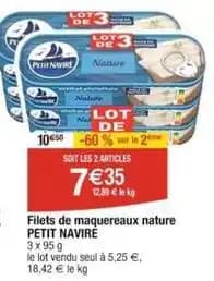 Petit navire - filets de maquereaux nature
