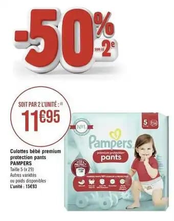 Pampers - culottes bébé premium protection pants