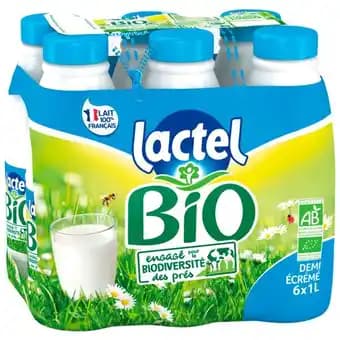 Lait Bio Demi-Écrémé Lactel