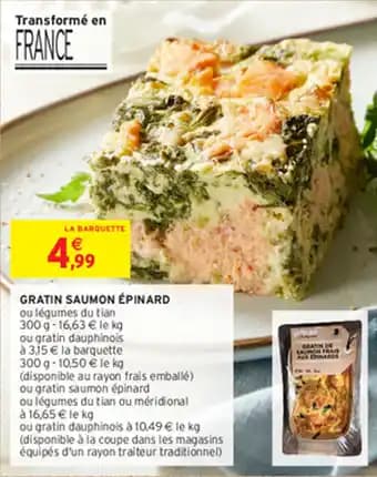 GRATIN SAUMON ÉPINARD