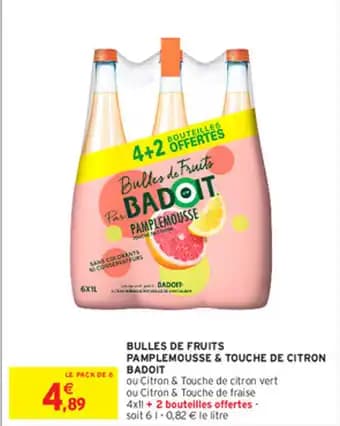 BULLES DE FRUITS PAMPLEMOUSSE & TOUCHE DE CITRON BADOIT