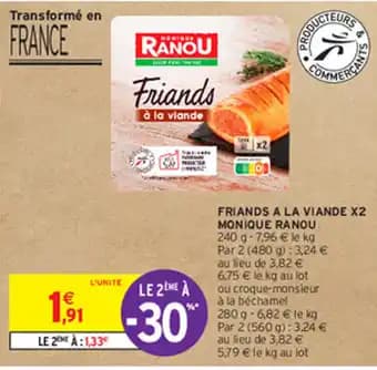 FRIANDS A LA VIANDE X2 MONIQUE RANOU