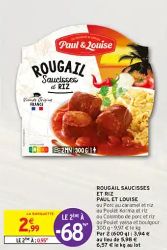 ROUGAIL SAUCISSES ET RIZ PAUL ET LOUISE
