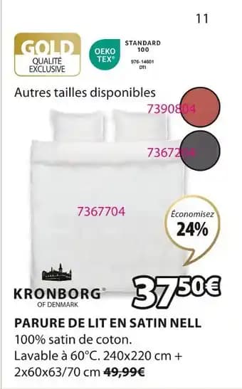 KRONBORG PARURE DE LIT EN SATIN NELL