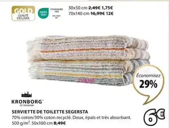 KRONBORG SERVIETTE DE TOILETTE SEGERSTA