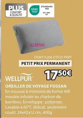 WELLPUR OREILLER DE VOYAGE FOSSAN