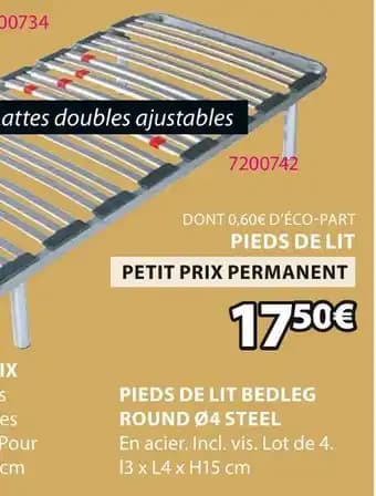 PIEDS DE LIT BEDLEG ROUND Ø4 STEEL