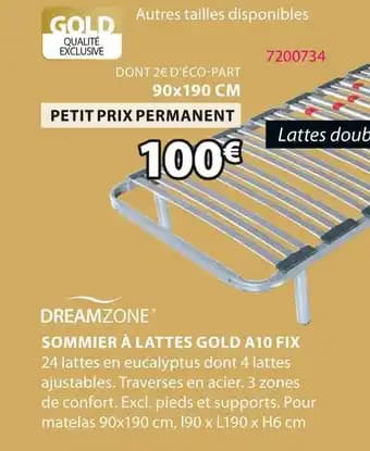 DREAMZONE SOMMIER À LATTES GOLD A10 FIX