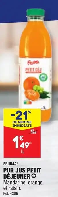 PUR JUS PETIT DÉJEUNER Mandarine, orange