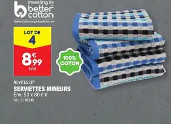 SERVIETTES MINEURS Env. 50 x 80 cm.