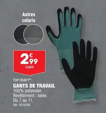 GANTS DE TRAVAIL 100% polyester.